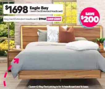 Eagle Bay Queen Bed Extended Headboard