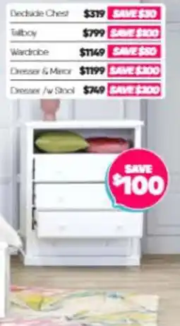 ComfortStyle Furniture & Bedding Dresser /w Stool offer