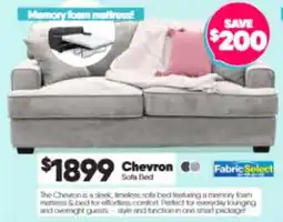 ComfortStyle Furniture & Bedding Chevron Sofa Bed offer