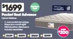 ComfortStyle Furniture & Bedding Pocket Rest Advance Queen Mattress offer