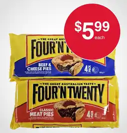 Australian Butchers Store Four'n Twenty Beef & Cheese Pies offer