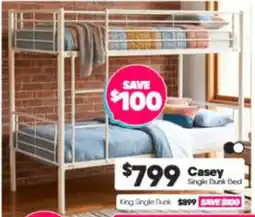 ComfortStyle Furniture & Bedding Casey Single Bunk Bed offer