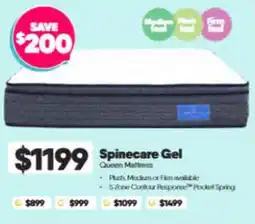 ComfortStyle Furniture & Bedding Spinecare Gel Queen Mattress offer