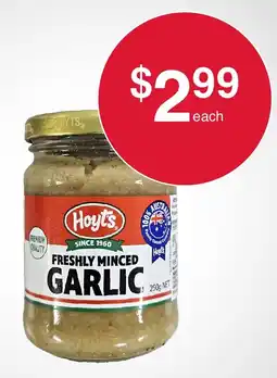 Australian Butchers Store Hoyt's Freshly Minced Garlic offer