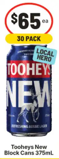 IGA Tooheys New Block Cans offer