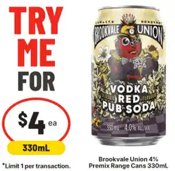 IGA Brookvale Union 4% Premix Range Cans offer
