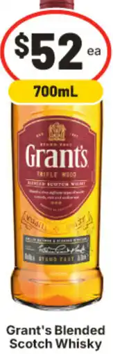 IGA Grant's Blended Scotch Whisky offer