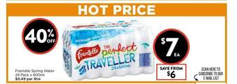 Foodworks Frantelle Spring Water 24 Pack offer