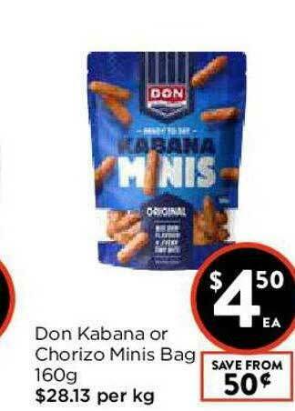 Foodworks Don Kabana Or Chorizo Minis Bag offer
