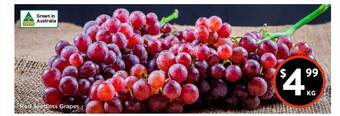 Foodworks Red Seedless Grapes offer