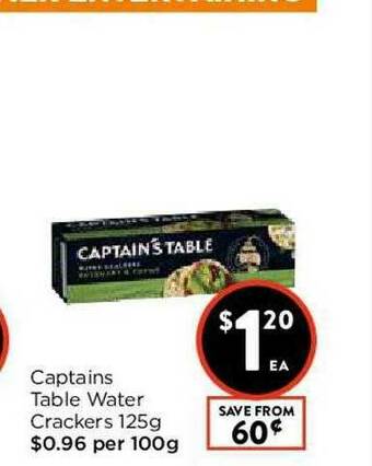 Foodworks Captains Table Water Crackers offer