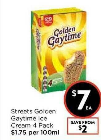 Foodworks Streets Golden Gaytime Ice Cream 4 Pack offer