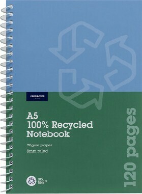 Officeworks J.Burrows A5 120 Page 100% Recycled Spiral Notebook offer