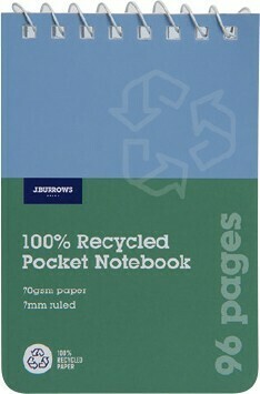 Officeworks J.Burrows 96 Page 100% Recycled Pocket Notebook offer