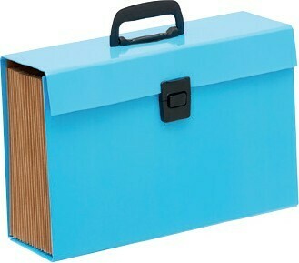 Officeworks Keji Foolscap 19 Pocket Expanding File - Blue offer