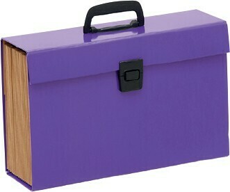 Officeworks Keji Foolscap 19 Pocket Expanding File - Purple offer