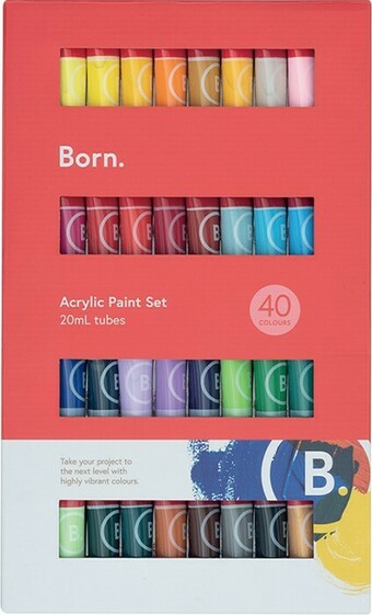 Officeworks Born 40 Pack Acrylic Paint offer