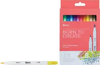 Officeworks Born 12 Pack Brush Markers offer
