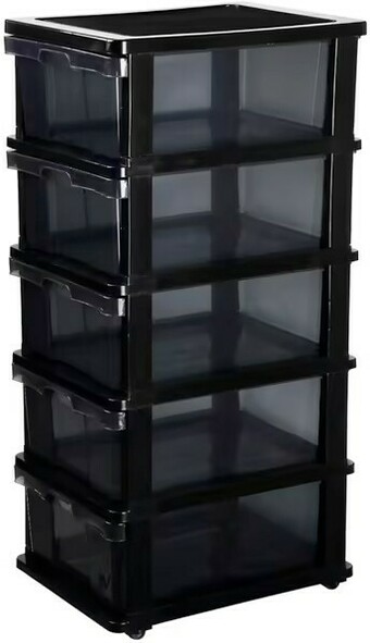Officeworks J.Burrows 5 Drawer Storage Tower - Black offer