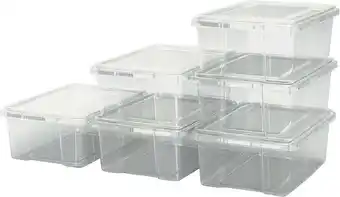 Officeworks Ezy 6 Pack Storage Containers 10L - Clear offer