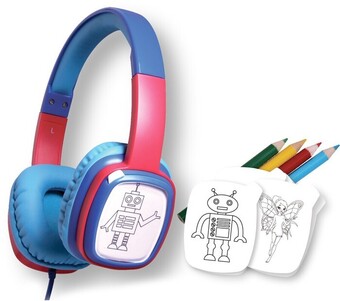BIG W Techxtras Colour In Volume Limited Headphones - Blue/Red/White offer