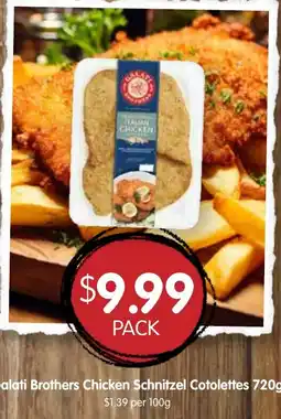 Spudshed Galati Brothers Chicken Schnitzel Cotolettes offer
