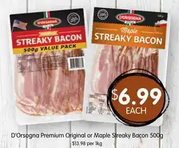Spudshed D'Orsogna Premium Streaky Bacon offer