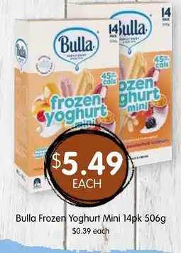 Spudshed Bulla Frozen Yoghurt Mini offer