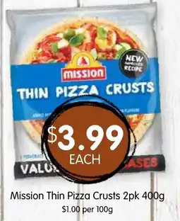 Spudshed Mission Thin Pizza Crusts offer