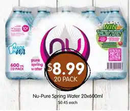 Spudshed Nu-Pure Spring Water offer