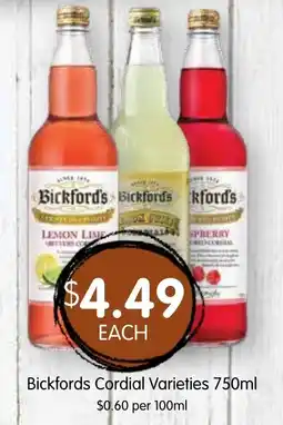 Spudshed Bickfords Cordial Varieties offer