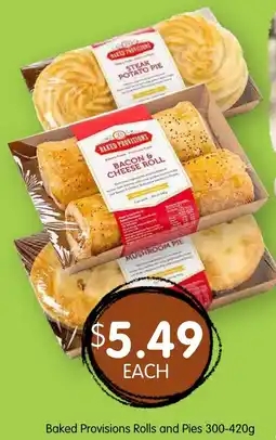 Spudshed Baked Provisions Rolls and Pies offer