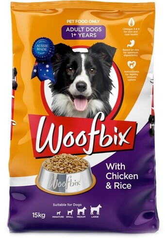 BIG W Woofbix with Chicken & Rice - 15kg offer