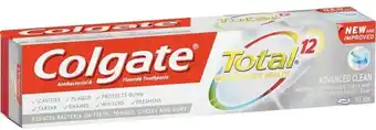 BIG W Colgate Total Advanced Clean Antibacterial Fluoride Toothpaste 200g New and Improved offer
