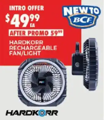 Hardkorr rechargeable fan/light