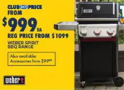 BCF Weber Spirit BBQ Range offer