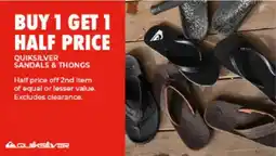 BCF Quiksilver sandals & thongs offer