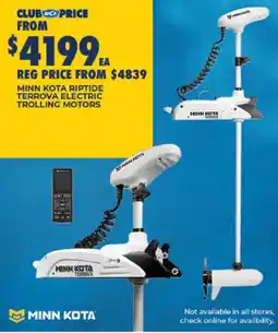 BCF Minn Kota Riptide Terrova Electric Trolling Motors offer