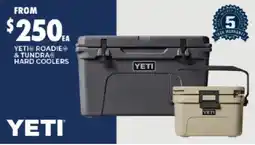 BCF Yeti Roadie & Tundra Hard Coolers offer