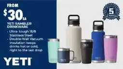 BCF Yeti Rambler Drinkware offer