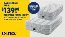 BCF Intex supreme airbeds with built-in pump offer
