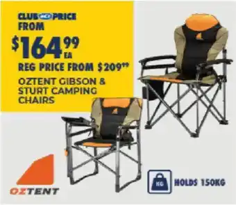 Oztent Gibson & Sturt Camping Chairs