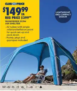 BCF Wanderer 3x3m Air Shelter offer