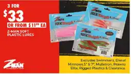 BCF Z-Man Soft Plastic Lures offer