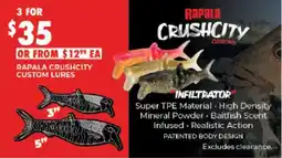 BCF Rapala Crushcity Custom Lures offer