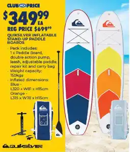 BCF Quiksilver Inflatable Stand-Up Paddle Boards offer