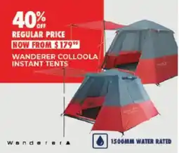 BCF Wanderer Colloola Instant Tents offer
