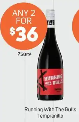 Foodland Running With The Bulls Tempranillo offer