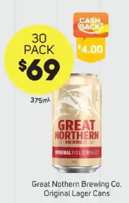 Foodland Great Northern Brewing Co. Original Lager Cans offer
