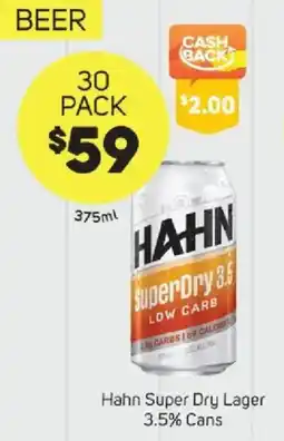 Foodland Hahn Super Dry Lager offer